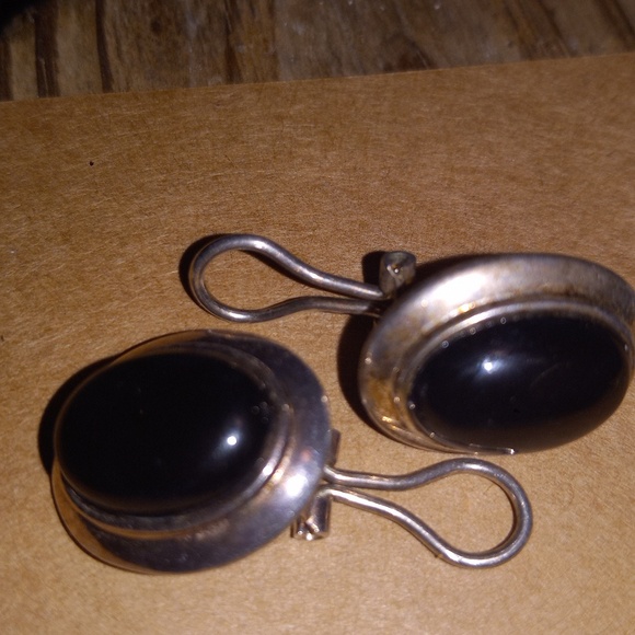 Vintage Black Opal Sterling 925 Earrings - Picture 6 of 6